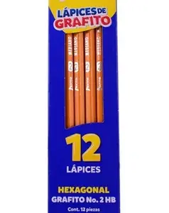 Lápiz Norma de Grafito Negro X12 Hexagonal